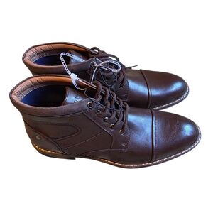 New Men's Guess Brown Leather Boots Size 10
